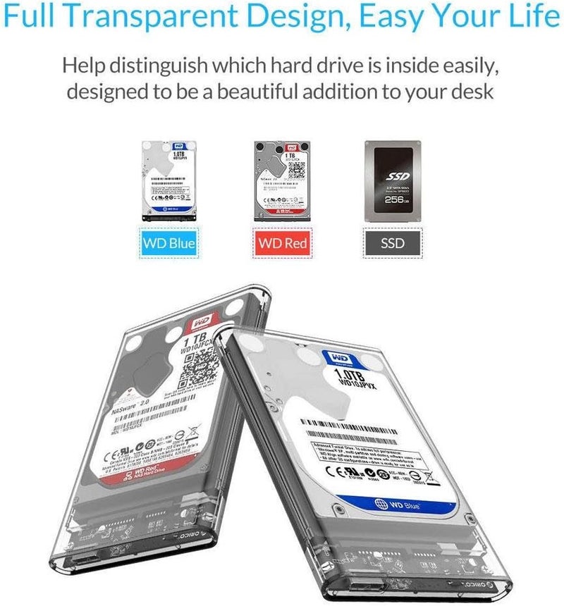 كي زون غلاف القرص الصلب KeyZone مع كابل USB 3.0 بطول 1.6 قدم، مقاس 2.5 بوصة، سرعة 5 جيجابت في الثانية، للاستخدام الخارجي مع أقراص SATA HDD أو SSD - Image 4