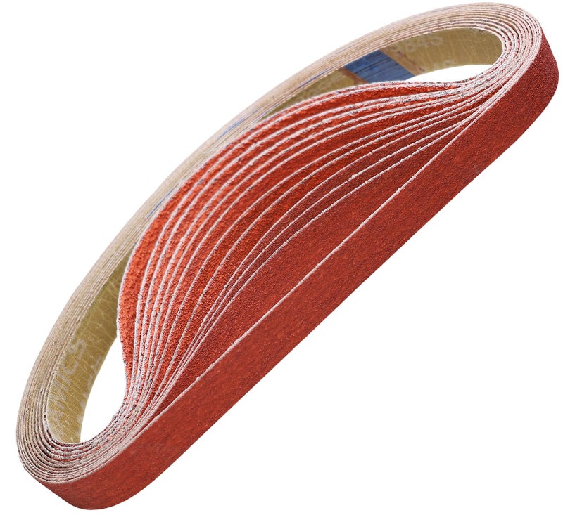Tonmp 12 Pack 1 x 30 Inch Metal Grinding Ceramic Sanding Belts Kit -2 Pcs Each of 36 40 60 80 100 and 120 Grits Premium Sharpening Sander Belts (1x30 Inch) - Image 1