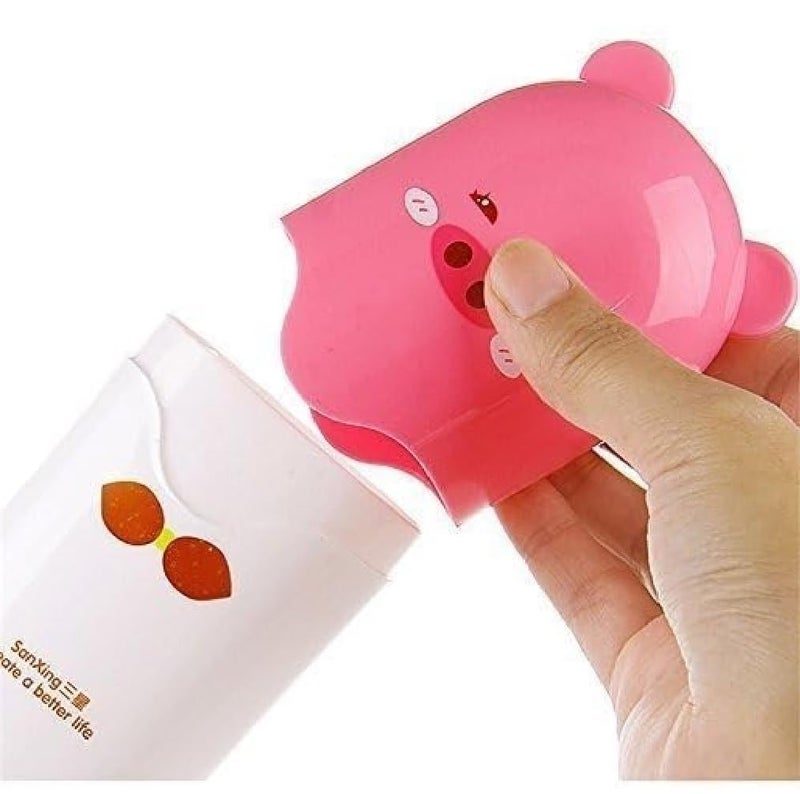 BLINE Portable Cartoon Animal Design Toothbrush Holder Box Best for Travel Camping Bathroom for Storage Multicolor (Pack of 2) - Image 2