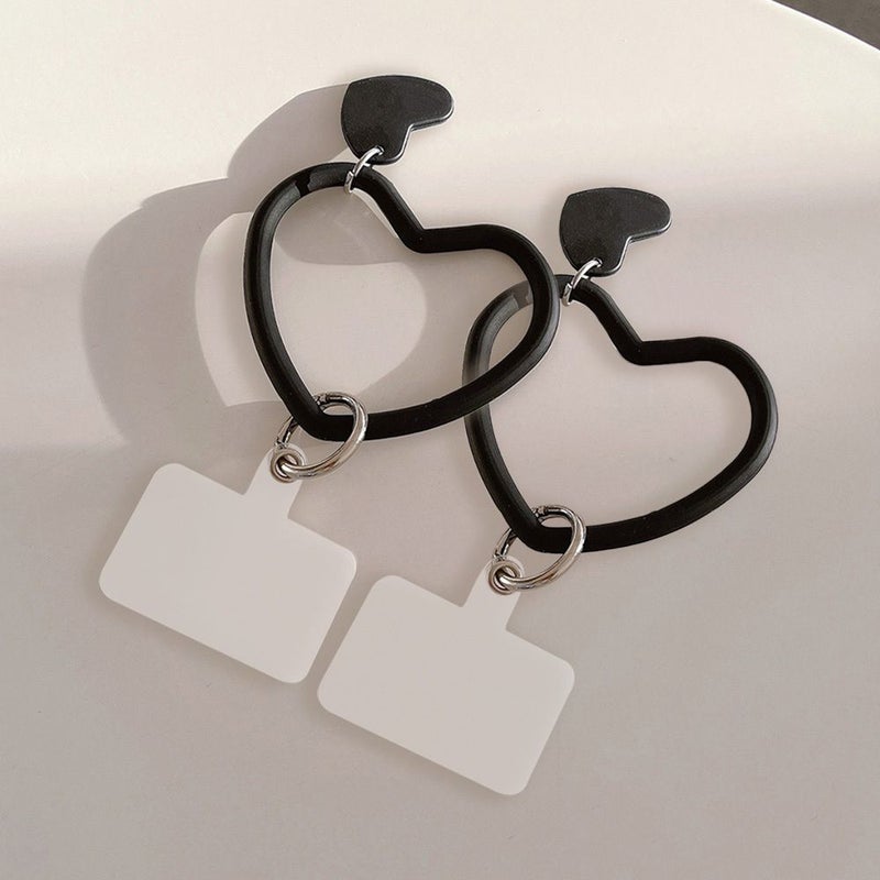 2 Pcs Ivory White Soft Love Heart Wrist Strap Lanyard Phone Anti Lost Keychain - Image 4