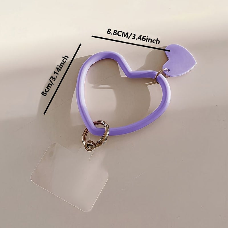 2 Pcs Ivory White Soft Love Heart Wrist Strap Lanyard Phone Anti Lost Keychain - Image 3