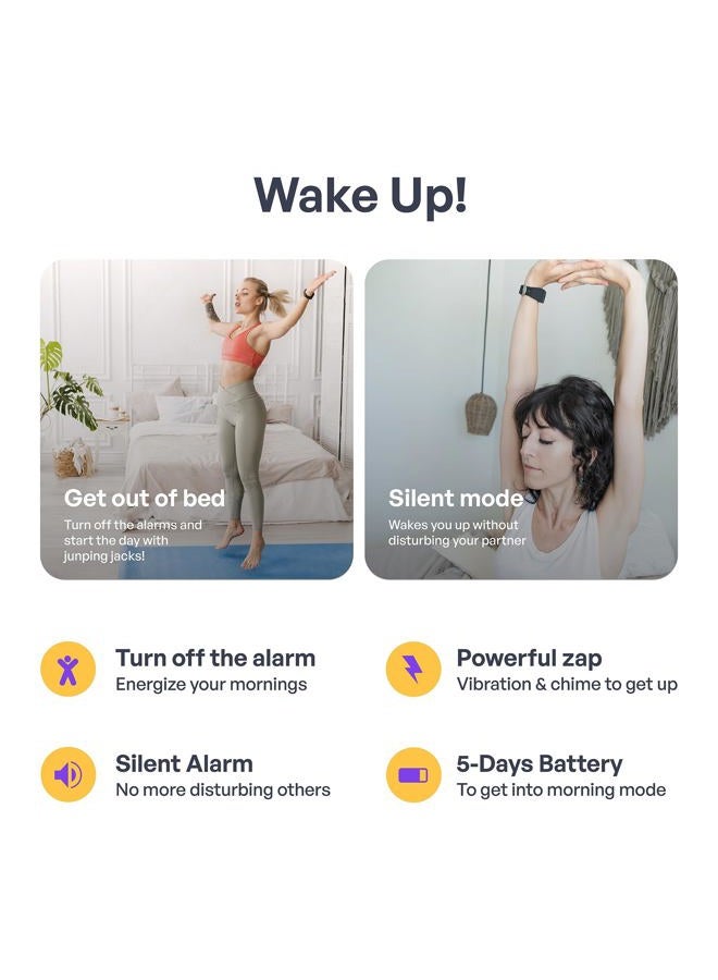 Pavlok ساعة الصدمة 2 | ساعة منبه صامتة | مثالية للنائمين بعمق | المفضلة لدى الأزواج | استيقظ في الوقت المحدد | منبه يهتز | أفضل صديق للطلاب - Image 4