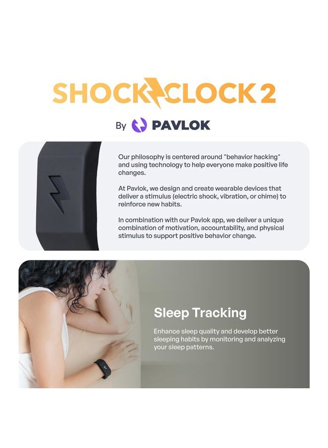 Pavlok ساعة الصدمة 2 | ساعة منبه صامتة | مثالية للنائمين بعمق | المفضلة لدى الأزواج | استيقظ في الوقت المحدد | منبه يهتز | أفضل صديق للطلاب - Image 3