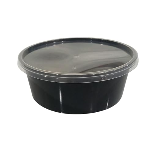 SHOP  SHOPPEE SHOP & SHOPPEE Reusable Plastic Food Container Bowl/Tub with Air Tight Leakproof Transparent Lid for Food Delivery & Storage, Kitchen Use, Fridge/Dishwasher/Microwave Safe- 150ml (Pack of 25, Black) - Image 5
