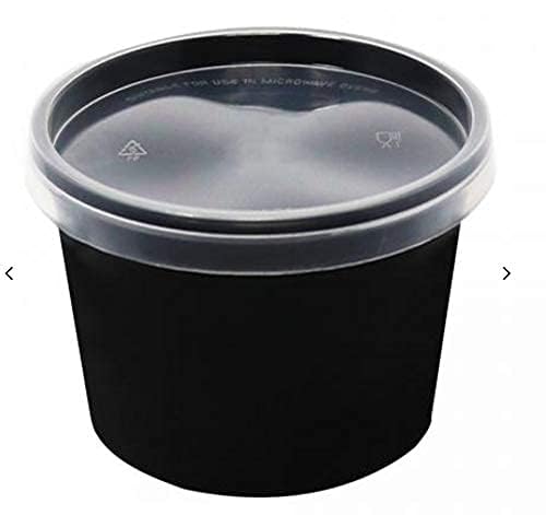 SHOP  SHOPPEE SHOP & SHOPPEE Reusable Plastic Food Container Bowl/Tub with Air Tight Leakproof Transparent Lid for Food Delivery & Storage, Kitchen Use, Fridge/Dishwasher/Microwave Safe- 150ml (Pack of 25, Black) - Image 4