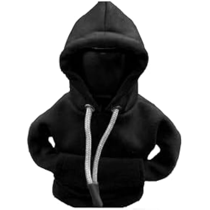 rayihni 2pcs Hoodie Car Gear Shift Covernterior Accessories ShiftKnobs Fashionable Shirt TrimGeneral Motors Knob Shift Lever ProtectorCute Plush FeelNonslipFun Car Shift Sleeve Black - Image 2