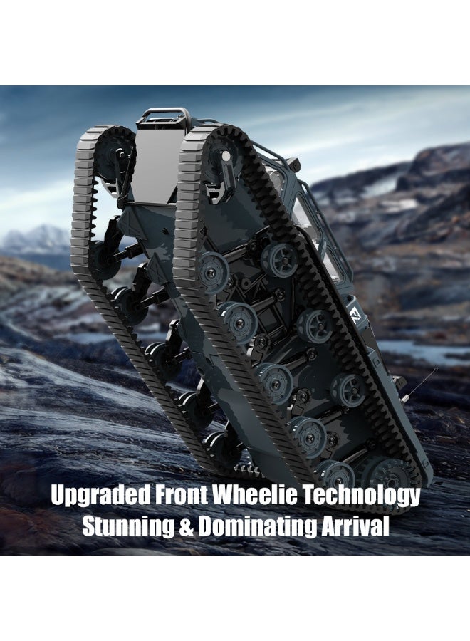 JJRC C8812 LED Full-Size Tracked Tank 2.4G Remote Control Off-Road Drift Car – Realistic Simulation Military Vehicle Toy with 360° Rotation, Openable Doors, Adjustable Roof Light, Rechargeable 7.4V Battery, USB Charging, 60m Control Range, Perfect Gift for Boys & RC Enthusiasts - Image 5