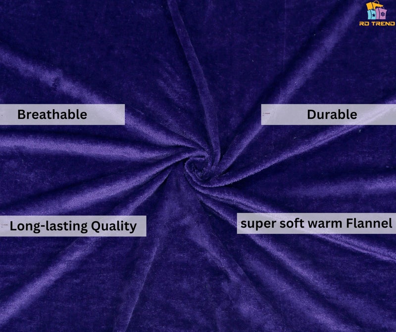 RD TREND 250 Gsm Flannel Warm Bedsheets For Winter Single Flat Size (60X90 Inches) With 1 Pillow Cover 210 TC Size (18X28 Inches) Color-Purple - Image 4
