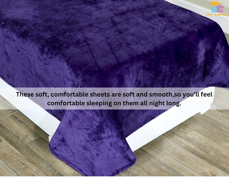 RD TREND 250 Gsm Flannel Warm Bedsheets For Winter Single Flat Size (60X90 Inches) With 1 Pillow Cover 210 TC Size (18X28 Inches) Color-Purple - Image 5