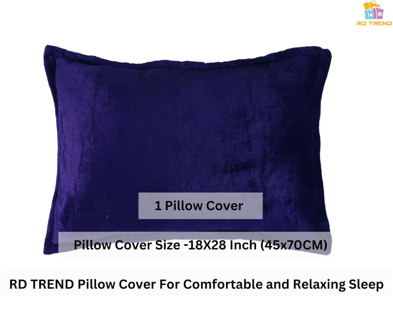 RD TREND 250 Gsm Flannel Warm Bedsheets For Winter Single Flat Size (60X90 Inches) With 1 Pillow Cover 210 TC Size (18X28 Inches) Color-Purple - Image 3