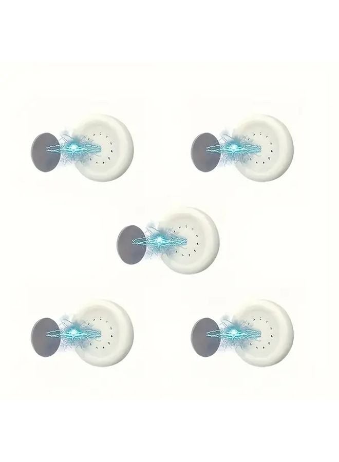 5 قطع حامل جهاز التحكم عن بعد المغناطيسي قاعدة قوية بدون حفر مثبت على الحائط باللون الأبيض - Image 1