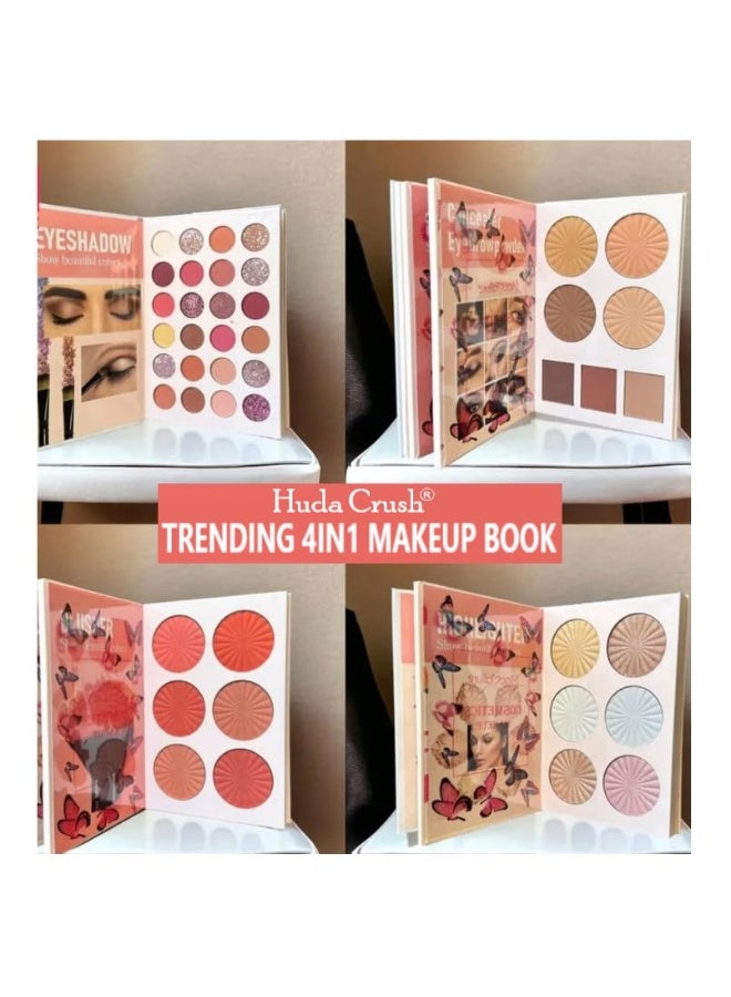HUDACRUSH Essential All in One 4 Pages Face Makeup Book Palette Combo Kit Set - Eyeshadow Palette, Highlighter, Blusher, Contour, Bronzer, Eyebrow Color- Professional Makeup Kit for a Flawless Look (Women) - Image 2