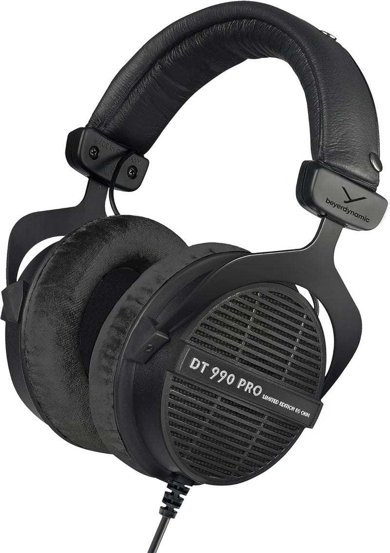 Beyer Dynamic Dt 990 Pro Over-Ear Studio Monitor Headphones - Open-Back Stereo Construction, Wired (80 Ohm, Black (Limited Edition)) - Image 1