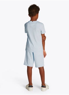 TOMMY HILFIGER Boys' Contrast Crew Neck T-Shirt - Cotton, Blue  - Image 2