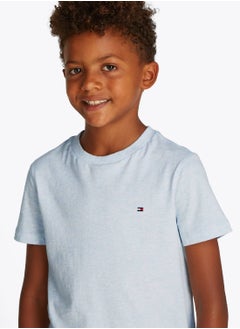 TOMMY HILFIGER Boys' Contrast Crew Neck T-Shirt - Cotton, Blue  - Image 3
