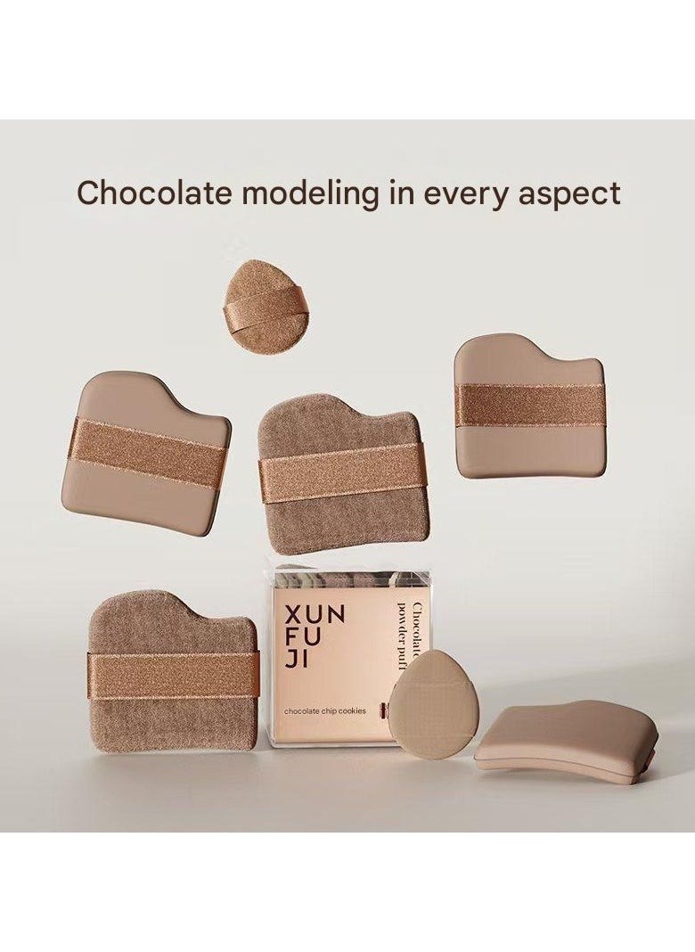 Aquaforest Chocolate Biscuit Puff, Special Air Cushion For Liquid Foundation, Flocked Thumb Dry Wet Dual-use Powder Puff Is Not Easy To Eat, 6 In A Box.  - Image 3