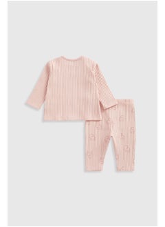 mothercare طقم تي شيرت وسروال ضيق بفيل وردي  - Image 2