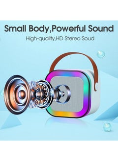 Mr. Penda Mini Karaoke Machine Kids, Two Wireless Microphones, Portable Bluetooth Speaker, Party Lights, Adults and Kids with Wireless Microphones Pa Speaker System for Family Party Singing (Blue)  - Image 3