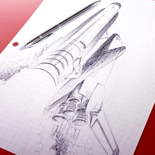 Fisher Space Pen Black Grid Design Shuttle Space Pen Ballpoint Black Ink Pocket Clip Gift Box - Image 3