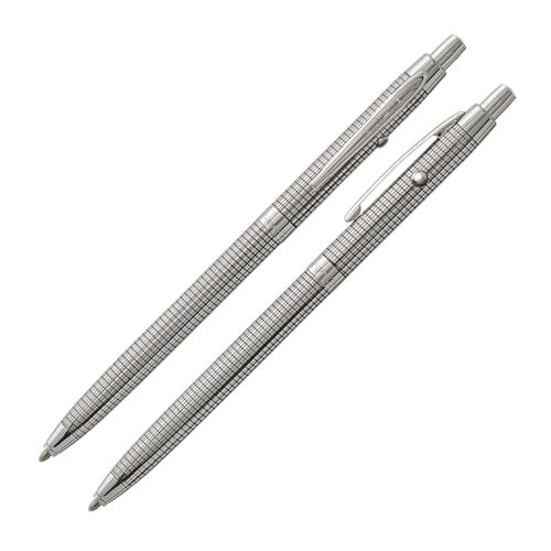 Fisher Space Pen Black Grid Design Shuttle Space Pen Ballpoint Black Ink Pocket Clip Gift Box - Image 1