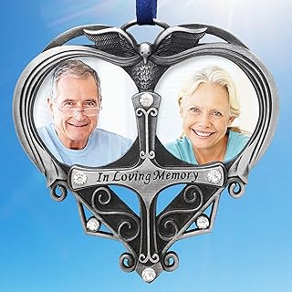 BANBERRY DESIGNS BANBERRY DESIGNS Memorial Photo Ornament - Double Picture Opening - in Loving Memory Christmas Ornament - Loss of a  - Image 1