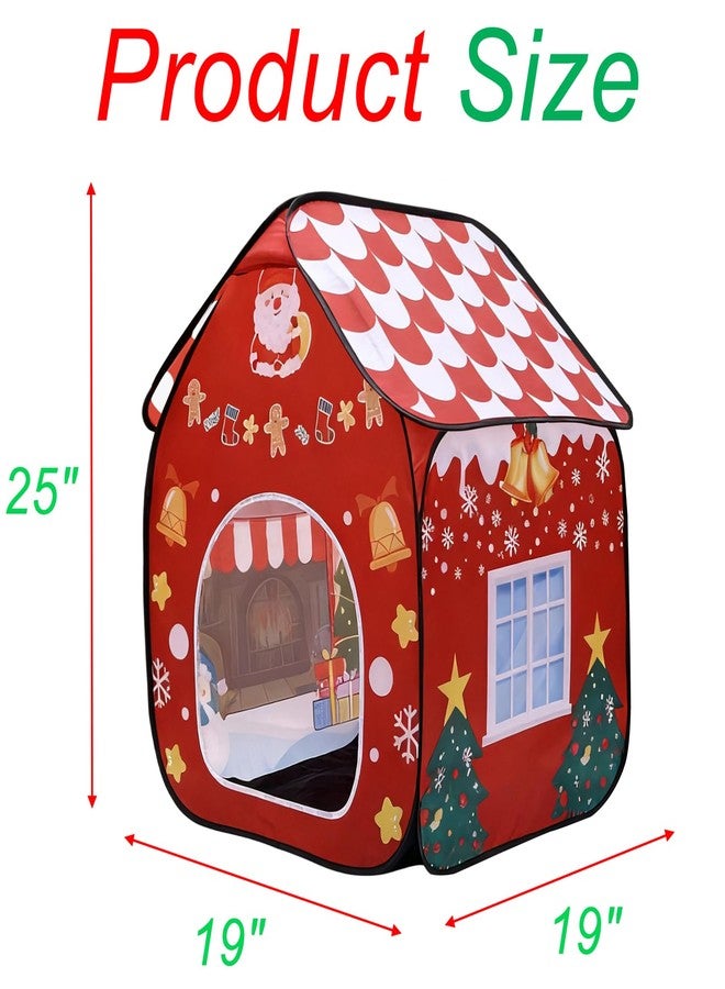 LUCKITTY بيت قطط قابل للطي من لاكيتي لعيد الميلاد (19×19×25 بوصة) للاستخدام الداخلي - خيمة احتفالية للحيوانات الأليفة، مأوى محمول للعب والنوم للقطط - Image 2