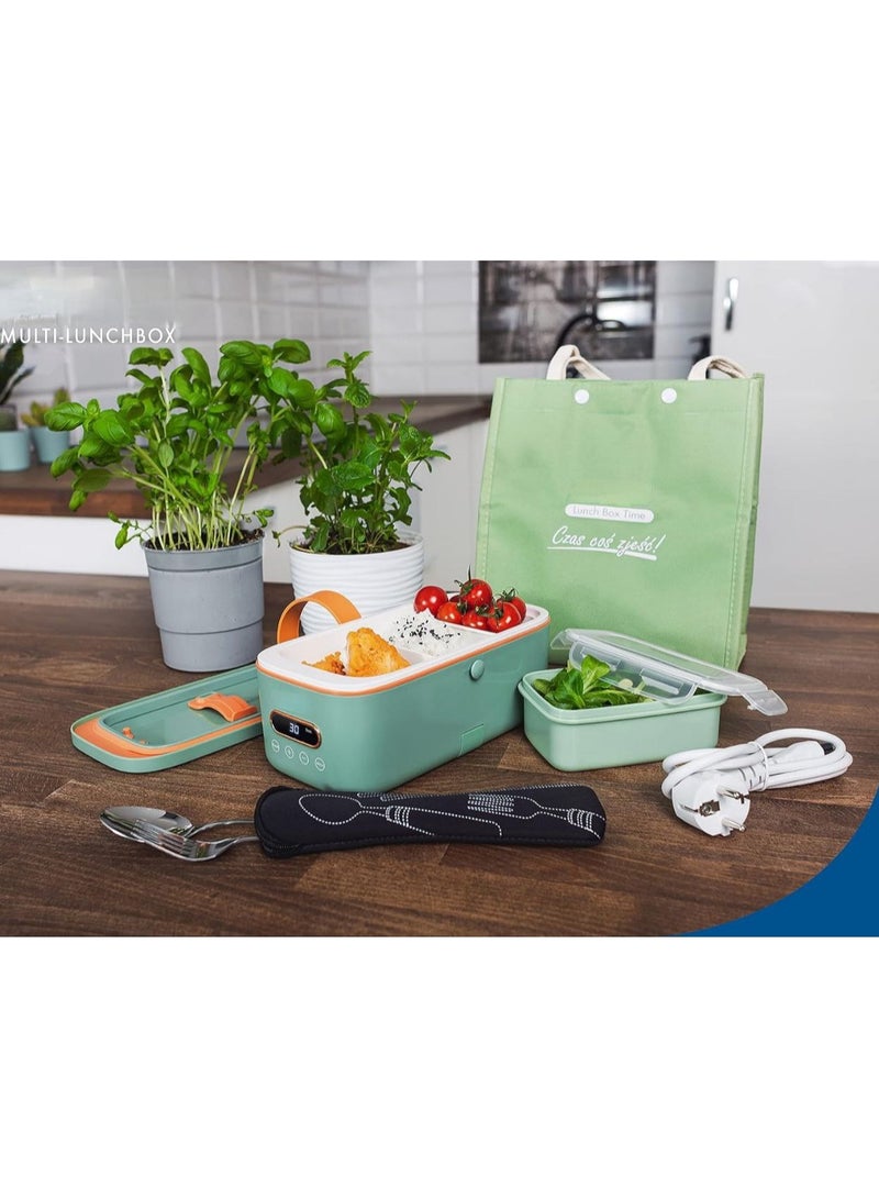 Multi Lunch Box Electric Food Warmer For Cooking And Reheating 300W 1L Capacity Ceramic Coating With Carry Bag Airtight Lunch Boxes With Touch Display  - Image 2