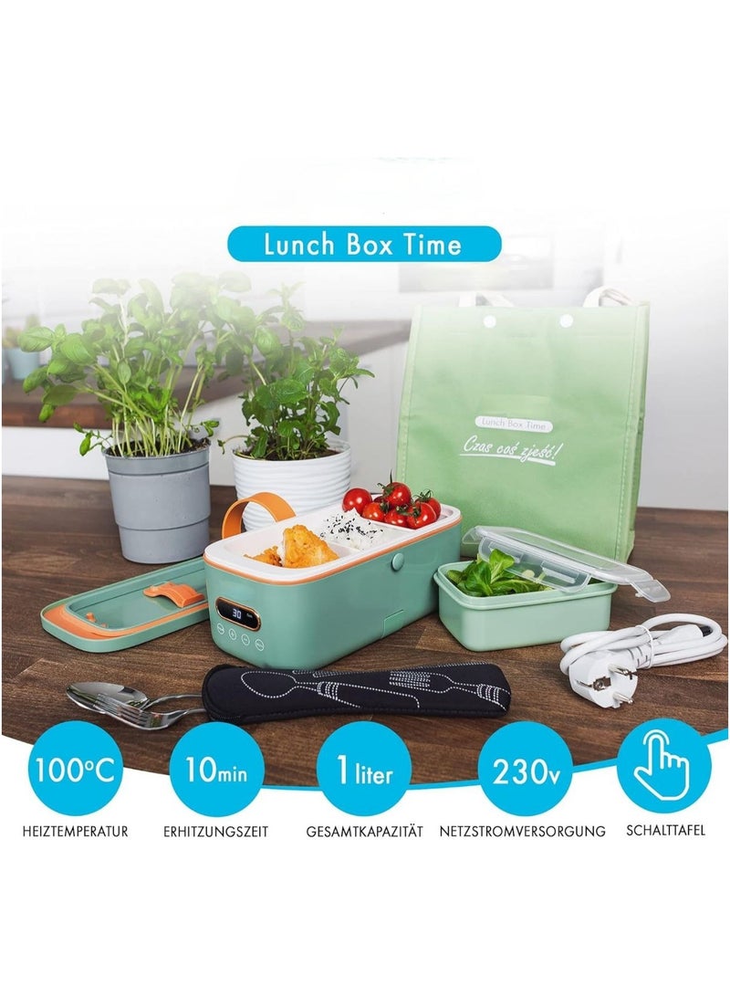 Multi Lunch Box Electric Food Warmer For Cooking And Reheating 300W 1L Capacity Ceramic Coating With Carry Bag Airtight Lunch Boxes With Touch Display  - Image 3