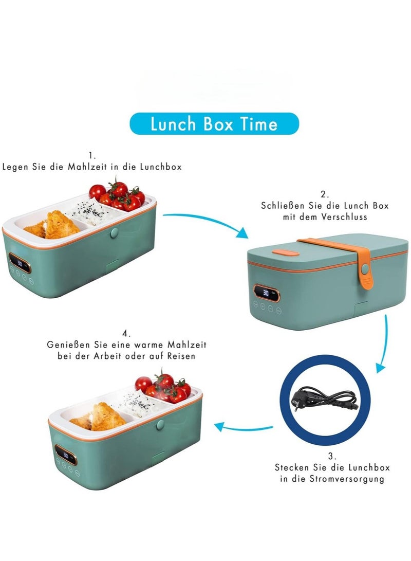 Multi Lunch Box Electric Food Warmer For Cooking And Reheating 300W 1L Capacity Ceramic Coating With Carry Bag Airtight Lunch Boxes With Touch Display  - Image 4