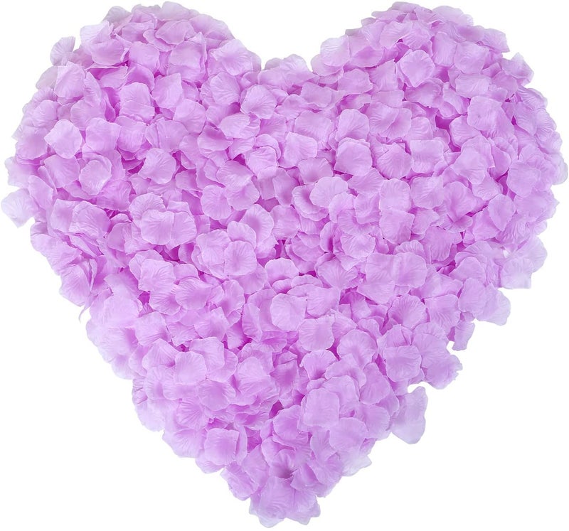 Ocharzy 1000 Pcs Rose Petals Fake Rose Petals For Romantic Night  Wedding Flower Decoration  Party  Events (Light Purple) - Image 2