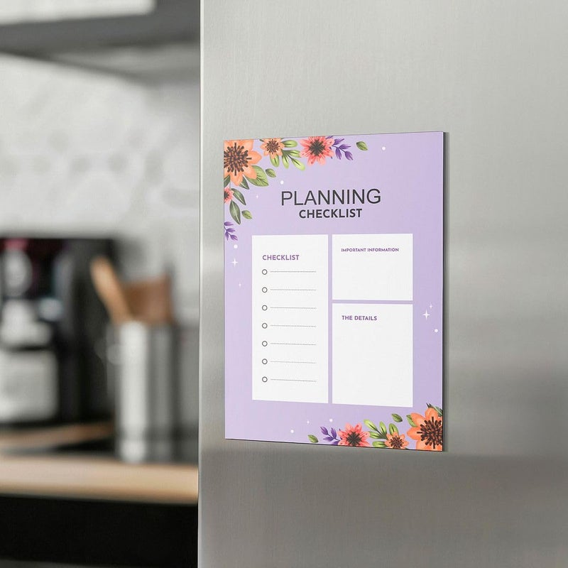CVANU CVANU Planning Checklist Magnetic Routine Planner Vinyl Sheet with Marker Dry Eraser on Markers Cap for Fridge Door 12inchX9inch_567 