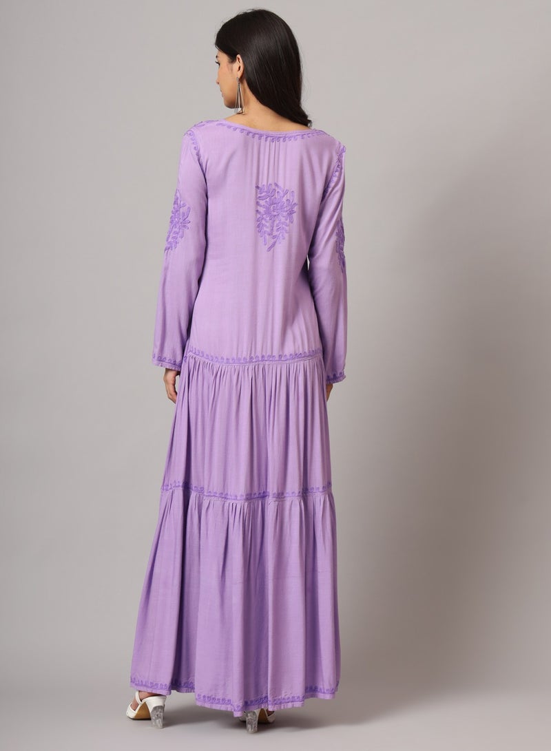 الايا جلابية قطنية مطرزة يدوياً لوكنو شيكانكاري - Image 2