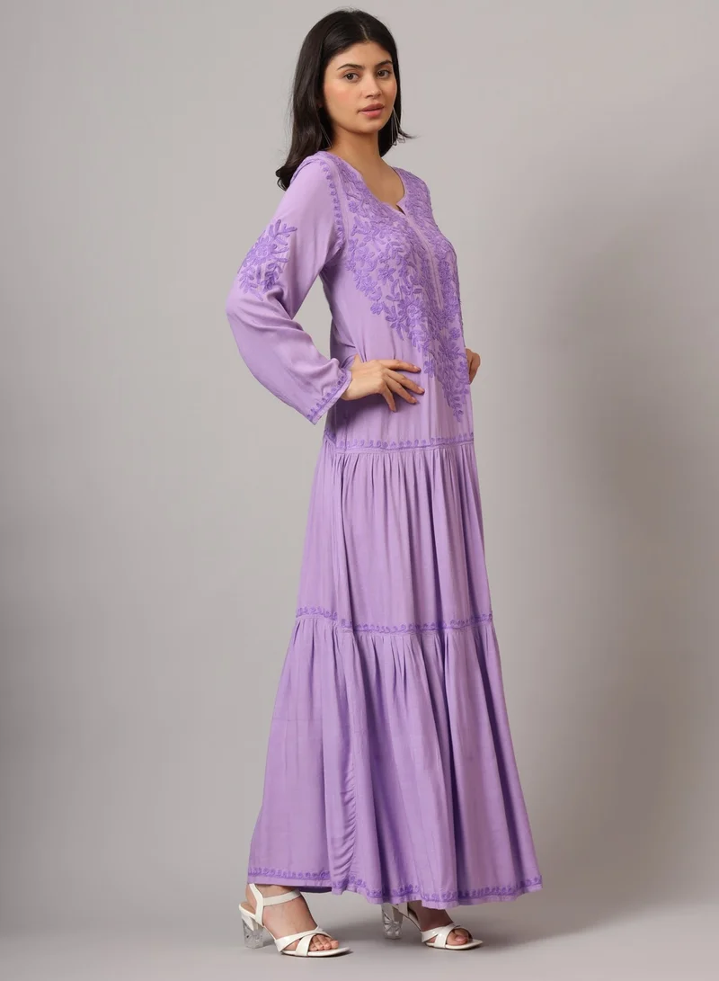 Alaya Hand Embroidered Lucknowi Chikankari  Cotton Jalabiya-AL3942