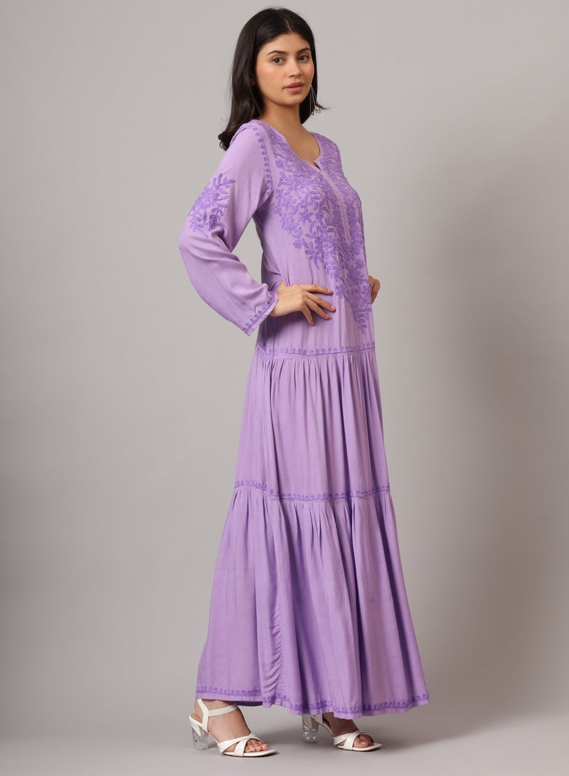 الايا جلابية قطنية مطرزة يدوياً لوكنو شيكانكاري - Image 4