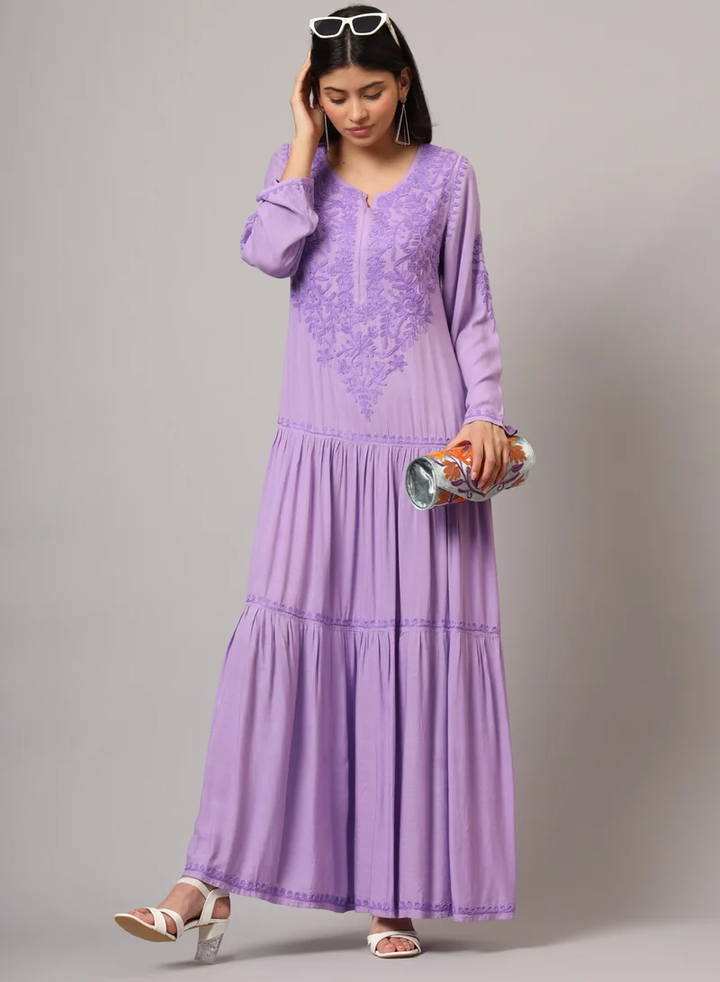 Alaya Hand Embroidered Lucknowi Chikankari  Cotton Jalabiya-AL3942