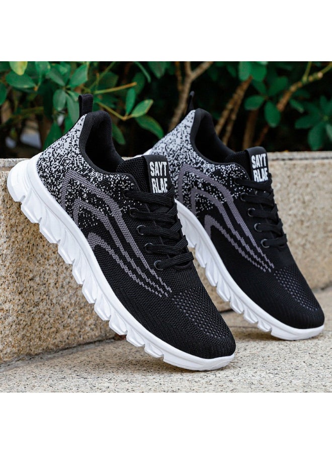 Generic Men's Spring Fashion  Running Shoes Breathable Trendy Casual Sports Lace-up Tennis Shoes  - Image 1