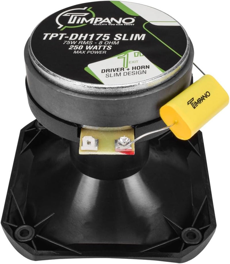 TIMPANO 2X TPT-DH175 Slim Driver Horn, 1 Inch Phenolic Driver + Plastic Slim Horn 500 Watts Max - Ideal for Compact Systems - Smooth Extended Frequency Response (Bundle 2 Horn Drivers) - Image 4