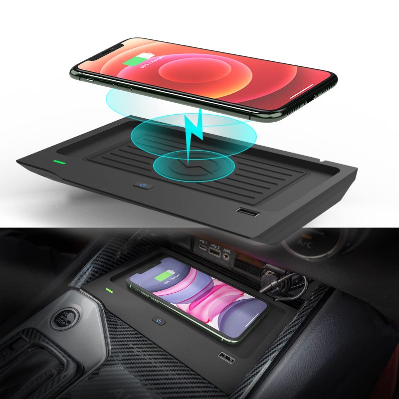CarQiWireless Wireless Charger for Nissan Altima 20192024 SRSVSL Phone Wireless Charging Pad Center Console Organizer for Altima Accessories for Men and Women Small Flat Design for Interior