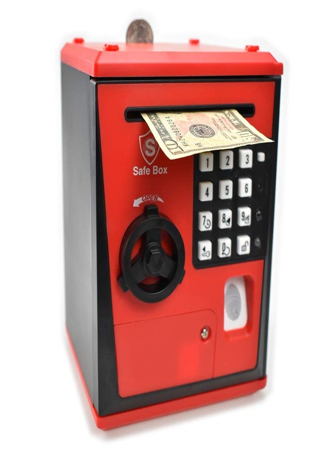 LIKE Toy Safe Box, Electronic ATM Piggy Bank, Money Coin Savings Bank, Finger Print Scanner Lock, Great Gift for Children Kids (Red/Black) - Image 4