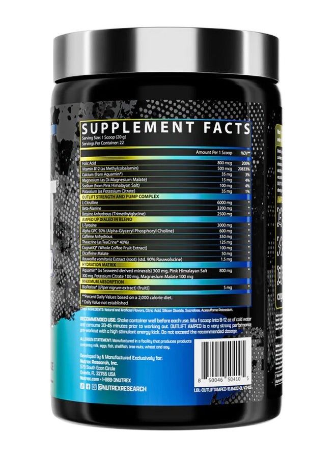 نورتكس ريسيرش أوت ليفت أمبد هاي ستيم قبل التمرين بنكهة التوت الأزرق والليمون - 22 حصة - Image 2