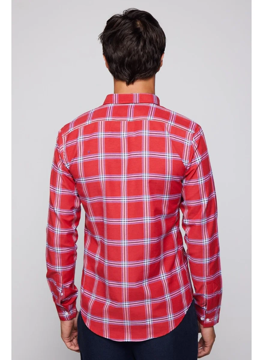 Tudors Slim Fit Checked Cotton Easy Iron Men's Shirt