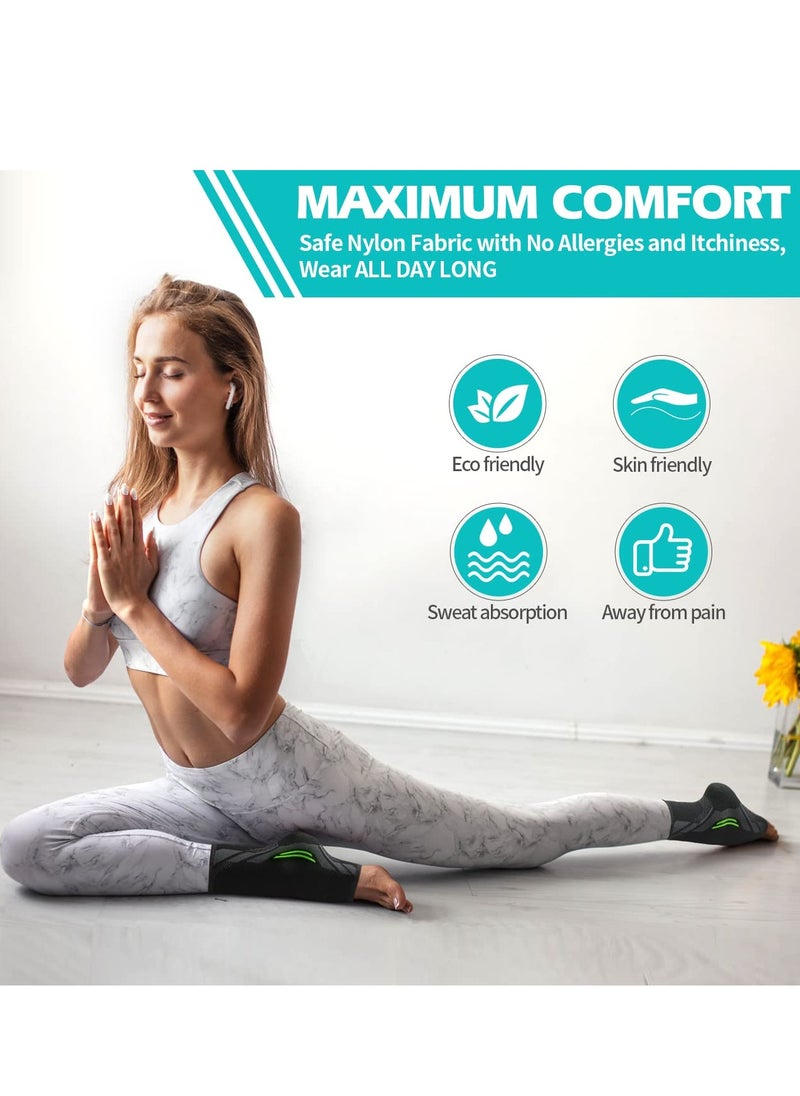 Excefore - Ankle Brace Compression, 1 Pair Ankle Sleeve for Sprained Ankle, Injury Recovery, Joint Pain, Achilles Tendonitis Support, Plantar Fasciitis Sock Reduce Swelling, XL - Image 1