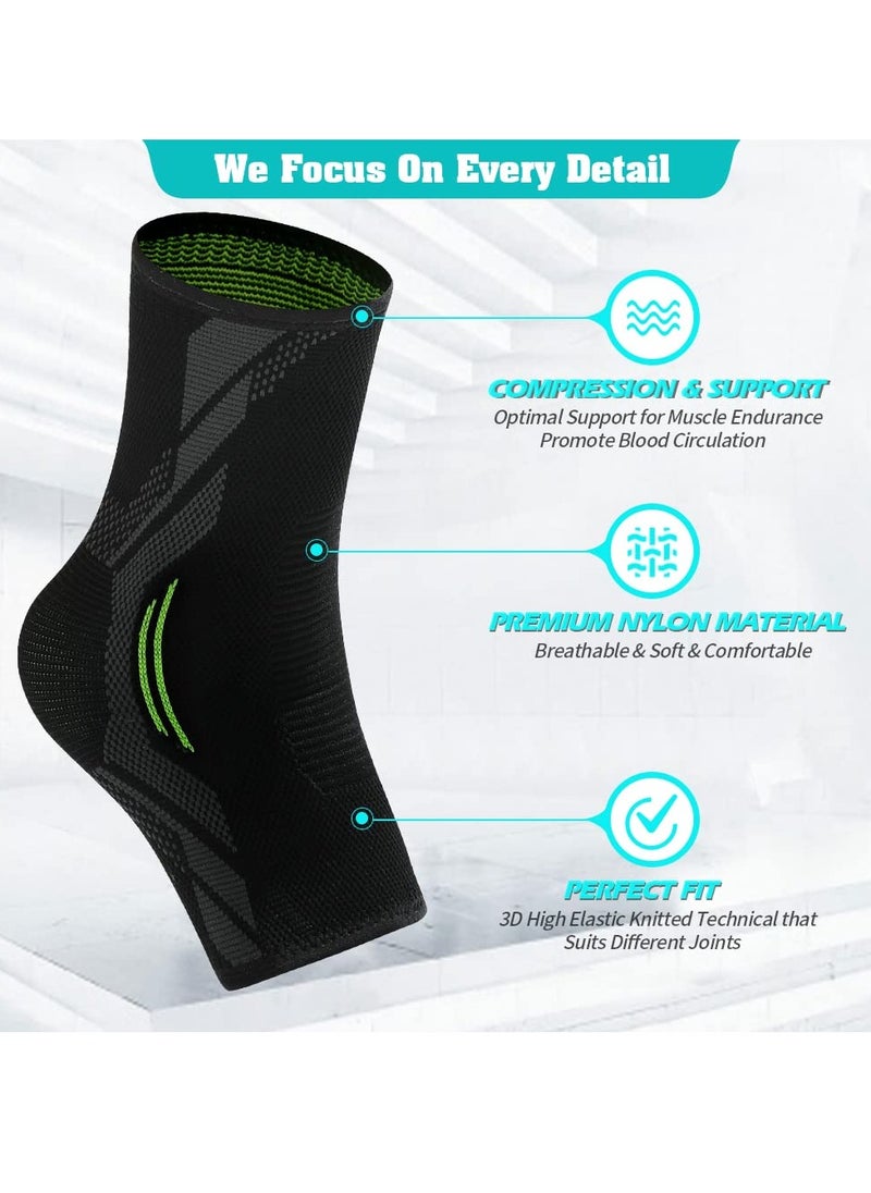Excefore - Ankle Brace Compression, 1 Pair Ankle Sleeve for Sprained Ankle, Injury Recovery, Joint Pain, Achilles Tendonitis Support, Plantar Fasciitis Sock Reduce Swelling, XL - Image 1