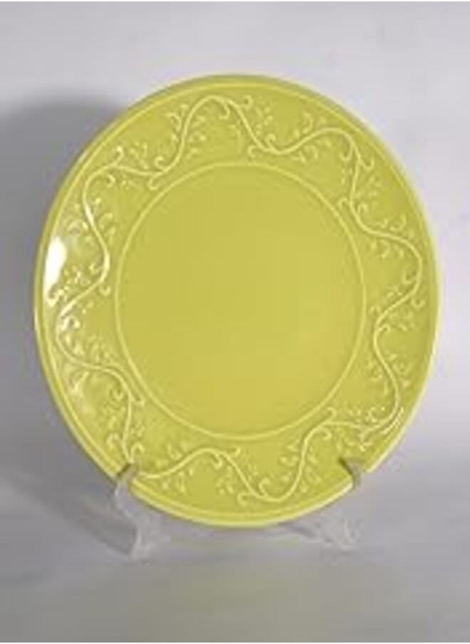 Kutahya KUTAHYA NATUTRAL CERAMIC Flat Plate, Porcelain 20 cm - Flower Green (IVY77) 