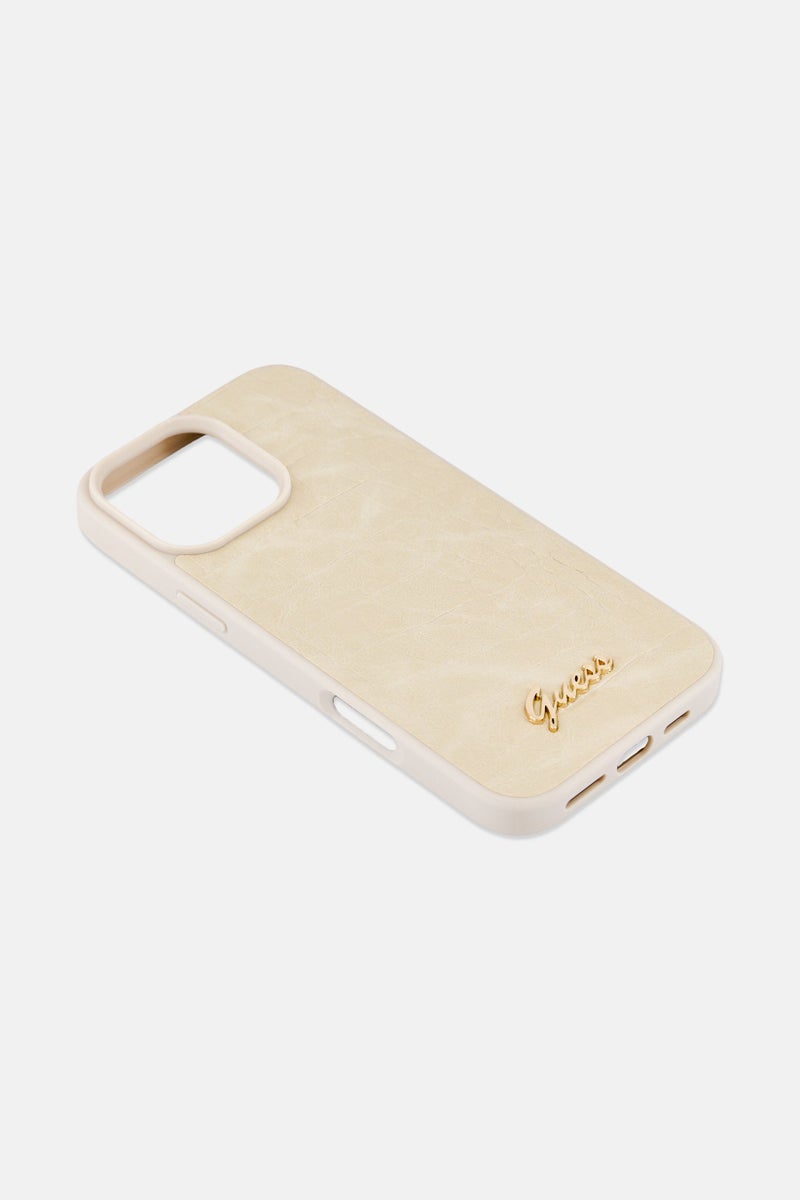 GUESS iPhone 16 Pro Max Brand Logo Protective Case, Beige - Image 4