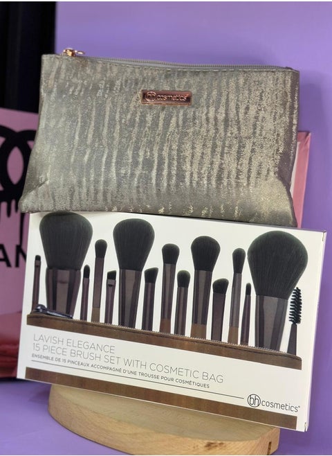 set of 15 makeup brush with unique case high qauilty