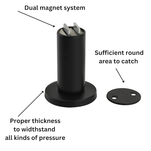 SARDAR DS-01 Magnet Door Stopper/Wall Mounted Magnet Door Stopper/Gate Stopper for Door for Home (2, Black) - Image 3