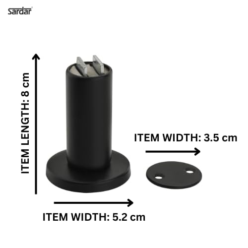 SARDAR DS-01 Magnet Door Stopper/Wall Mounted Magnet Door Stopper/Gate Stopper for Door for Home (2, Black) - Image 2