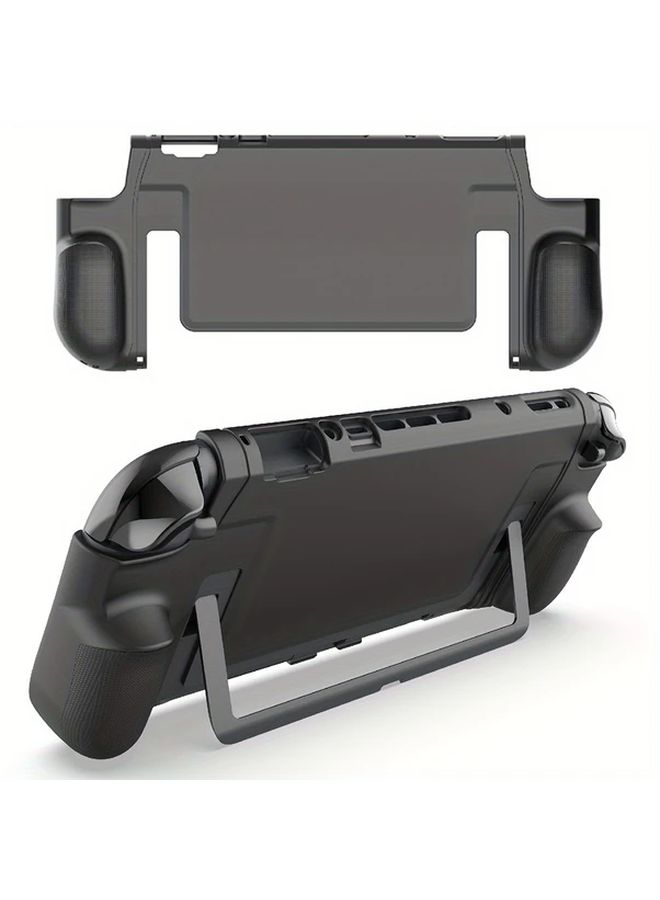 غطاء مقبض إرغونومي أسود من TPU مع حامل واقي لحالة Switch 2 - Image 1