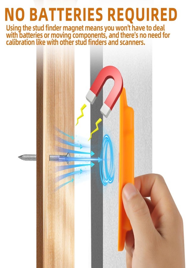 Calvana (2-Pack) Calvana Magnetic Stud Finder Wall Scanner, Stud Finder Magnet, Wall Detector Scanner, Compatible with All Drywall Construction, No Batteries Required, Wall-Friendly Construction，Easy to Use - Image 2